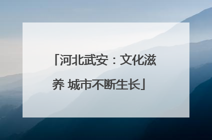 河北武安：文化滋养 城市不断生长