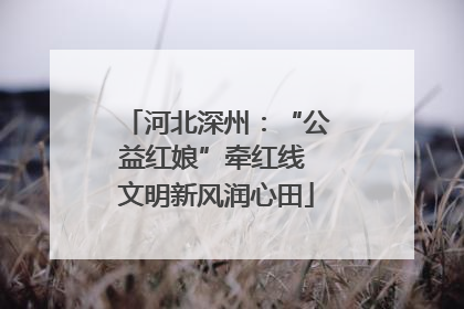 河北深州：“公益红娘”牵红线 文明新风润心田