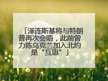 泽连斯基将与特朗普再次会晤，此前曾力陈乌克兰加入北约是“互惠”