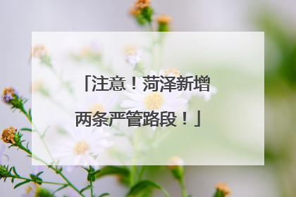 注意！菏泽新增两条严管路段！