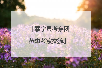 泰宁县考察团莅惠考察交流