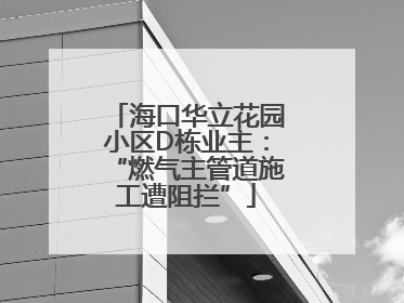 海口华立花园小区D栋业主：“燃气主管道施工遭阻拦”