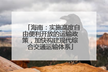 海南：实施高度自由便利开放的运输政策，加快构建现代综合交通运输体系
