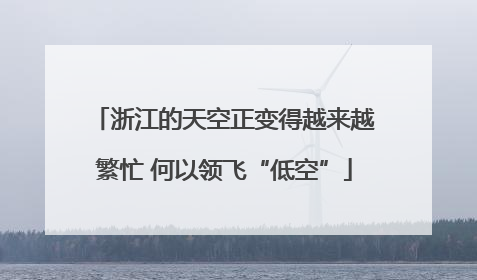浙江的天空正变得越来越繁忙 何以领飞“低空”