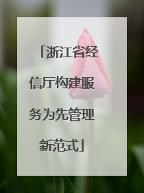 浙江省经信厅构建服务为先管理新范式