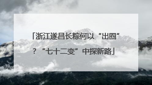 浙江遂昌长粽何以“出圈”？“七十二变”中探新路