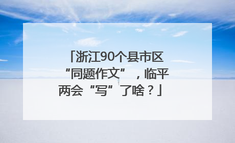 浙江90个县市区“同题作文”，临平两会“写”了啥？