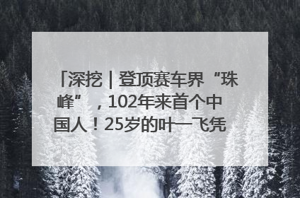 深挖｜登顶赛车界“珠峰”，102年来首个中国人！25岁的叶一飞凭什么创造历史？