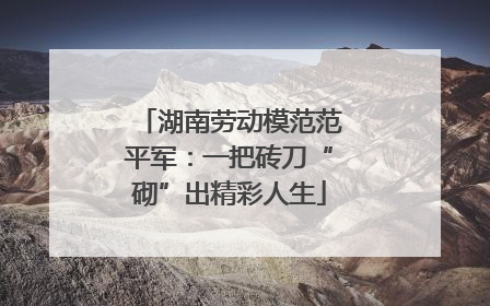湖南劳动模范范平军：一把砖刀“砌”出精彩人生