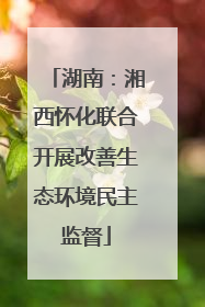 湖南：湘西怀化联合开展改善生态环境民主监督
