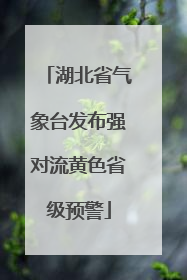 湖北省气象台发布强对流黄色省级预警