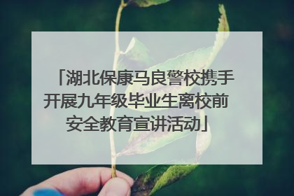 湖北保康马良警校携手开展九年级毕业生离校前安全教育宣讲活动