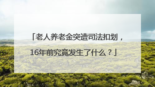 老人养老金突遭司法扣划，16年前究竟发生了什么？
