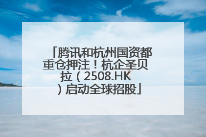 腾讯和杭州国资都重仓押注！杭企圣贝拉（2508.HK）启动全球招股