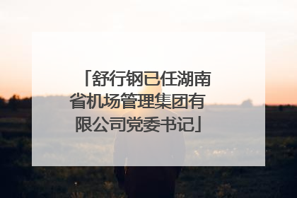 舒行钢已任湖南省机场管理集团有限公司党委书记