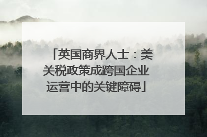 英国商界人士：美关税政策成跨国企业运营中的关键障碍