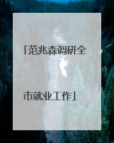 范兆森调研全市就业工作