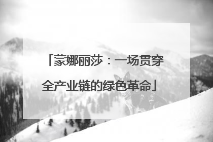 蒙娜丽莎：一场贯穿全产业链的绿色革命