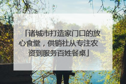 诸城市打造家门口的放心食堂，供销社从专注农资到服务百姓餐桌
