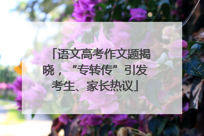 语文高考作文题揭晓，“专转传”引发考生、家长热议