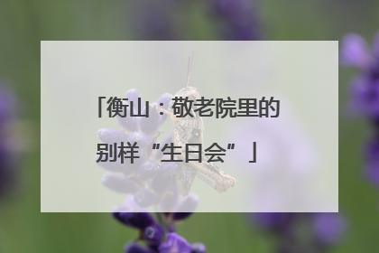 衡山：敬老院里的别样“生日会”