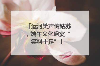 运河笑声传姑苏，端午文化盛宴“笑料十足”