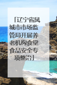 辽宁省凤城市市场监管局开展养老机构食堂食品安全专项整治