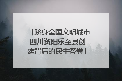 跻身全国文明城市 四川资阳乐至县创建背后的民生答卷