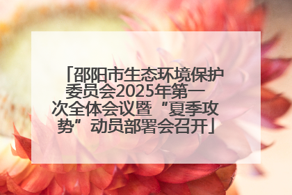 邵阳市生态环境保护委员会2025年第一次全体会议暨“夏季攻势”动员部署会召开