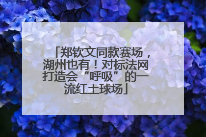 郑钦文同款赛场，湖州也有！对标法网打造会“呼吸”的一流红土球场