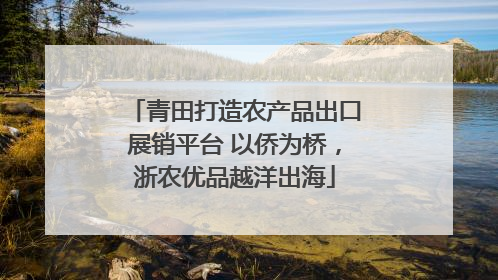 青田打造农产品出口展销平台 以侨为桥，浙农优品越洋出海