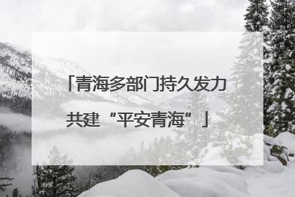 青海多部门持久发力共建“平安青海”