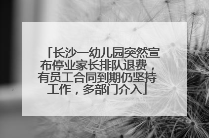 长沙一幼儿园突然宣布停业家长排队退费，有员工合同到期仍坚持工作，多部门介入