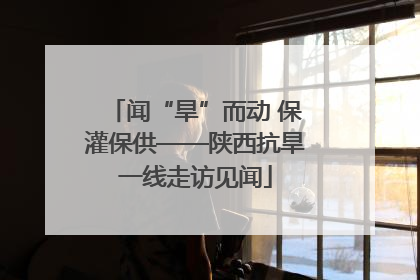 闻“旱”而动 保灌保供——陕西抗旱一线走访见闻