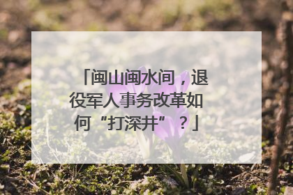 闽山闽水间，退役军人事务改革如何“打深井”？