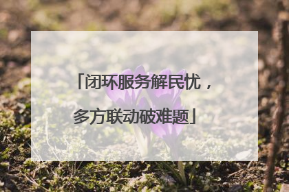 闭环服务解民忧，多方联动破难题