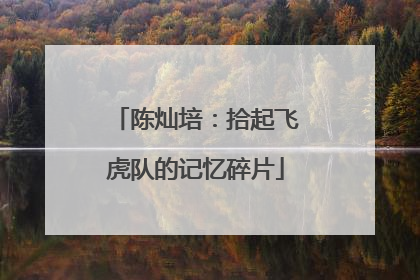陈灿培：拾起飞虎队的记忆碎片