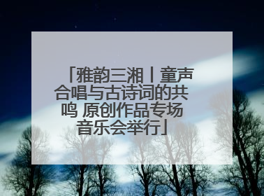 雅韵三湘丨童声合唱与古诗词的共鸣 原创作品专场音乐会举行
