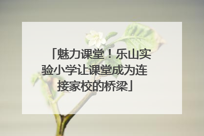 魅力课堂！乐山实验小学让课堂成为连接家校的桥梁