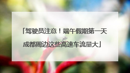 驾驶员注意！端午假期第一天 成都周边这些高速车流量大