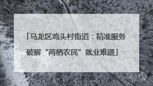 马龙区鸡头村街道：精准服务破解“两栖农民”就业难题
