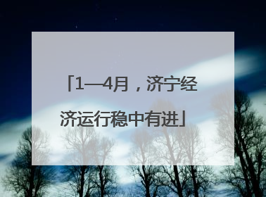1—4月，济宁经济运行稳中有进