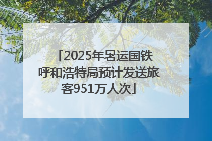 2025年暑运国铁呼和浩特局预计发送旅客951万人次