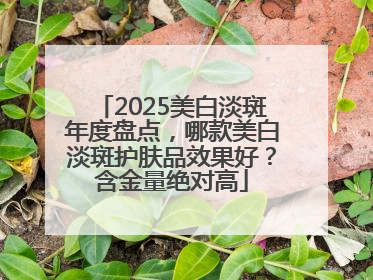 2025美白淡斑年度盘点，哪款美白淡斑护肤品效果好？含金量绝对高