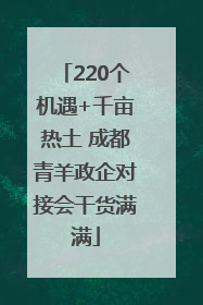 220个机遇+千亩热土 成都青羊政企对接会干货满满
