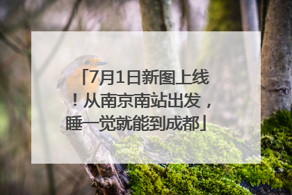 7月1日新图上线！从南京南站出发，睡一觉就能到成都