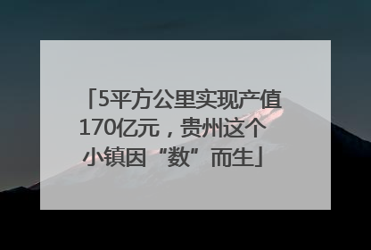 5平方公里实现产值170亿元，贵州这个小镇因“数”而生