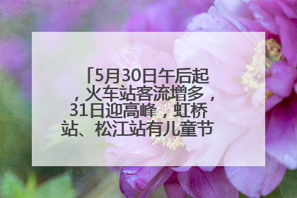 5月30日午后起，火车站客流增多，31日迎高峰，虹桥站、松江站有儿童节和端午亲子活动