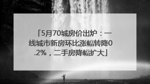 5月70城房价出炉：一线城市新房环比涨幅转降0.2%，二手房降幅扩大